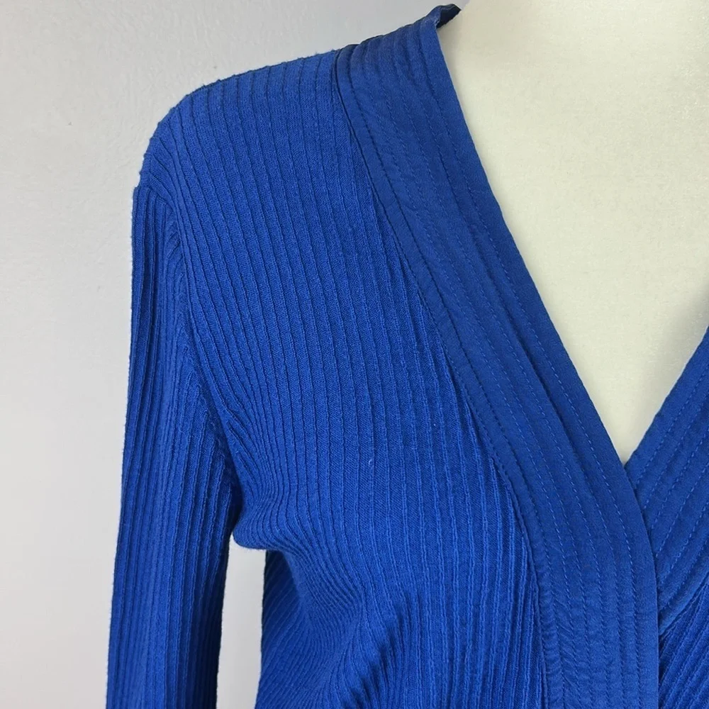 Sandro Silk Cashmere Knit Wrap Kimono Style Cardigan Sweater Size 1 Royal Blue - Picture 5 of 14